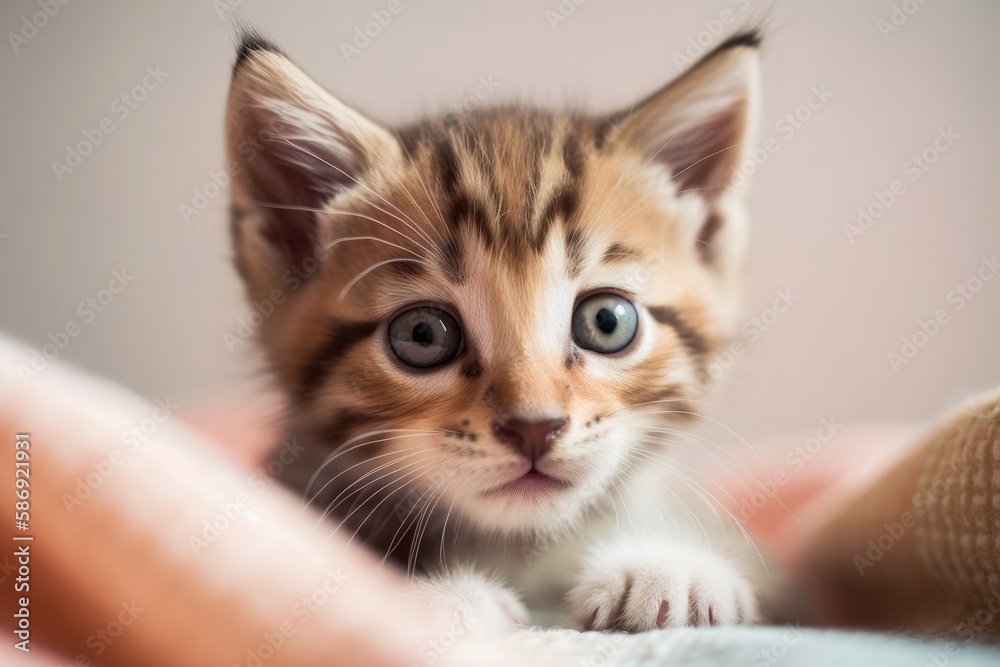 Canvas Prints adorable kitten cat. Generative AI