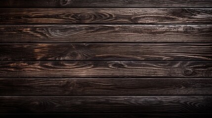 Wooden Dark Background Textured Surface - generative AI	