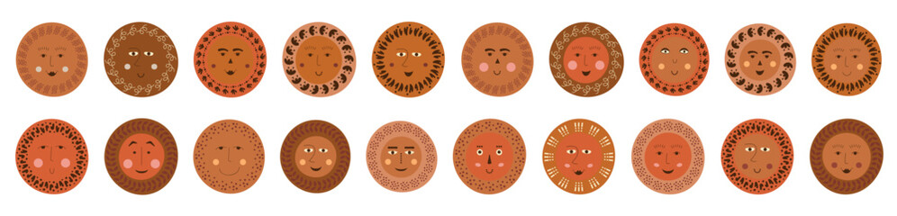 Obraz premium Male bizarre visage, abstract personage, mascot design, funny face, cute icon