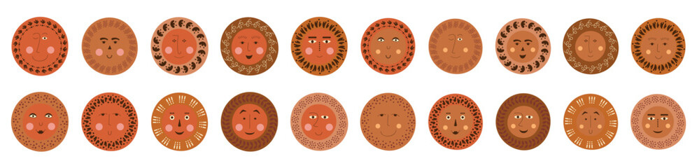 Fototapeta premium Male bizarre visage, abstract personage, mascot design, funny face, cute icon