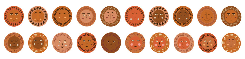 Fototapeta premium Male bizarre visage, abstract personage, mascot design, funny face, cute icon