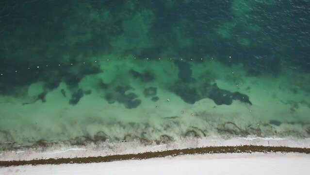 5-Star Hotel Atelier Playa Mujeres, In Cancun, Mexico. Aerial 4K drone video Of the Gulf of Mexico Ocean