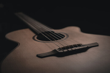 acoustic guitar close up, guitar details 