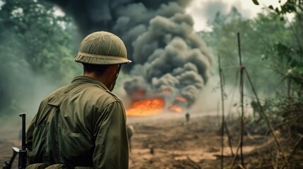 soldado vietnamita - obrazy, fototapety, plakaty
