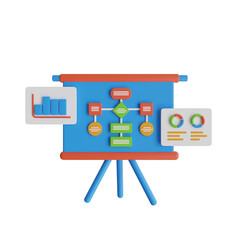 3d illustration, Another popular tool used by leaders at meetings is the flip chart. that can be written to create understanding of the information presented