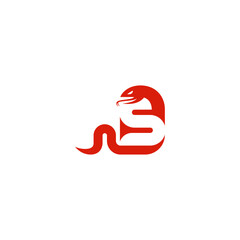 S letter and snake combination. Logo design.