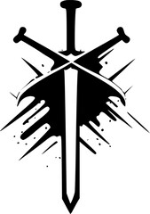 Crossed Swords - High Quality Vector Logo - Vector illustration ideal for T-shirt graphic