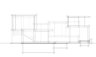 architectural sketch of modern house 