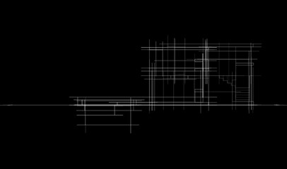 architectural sketch of modern house 