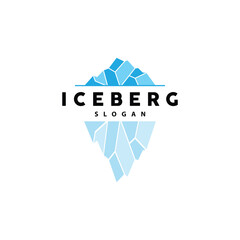 Obraz na płótnie Canvas Iceberg Logo, Antarctic Mountains Vector In Ice Blue Color, Nature Design, Product Brand Illustration Template Icon