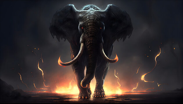 Elephant Monster - Generative AI 