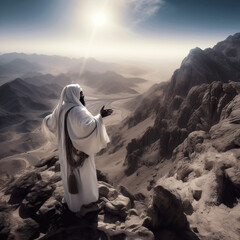 Prophet Mohammad at Hira Mountain