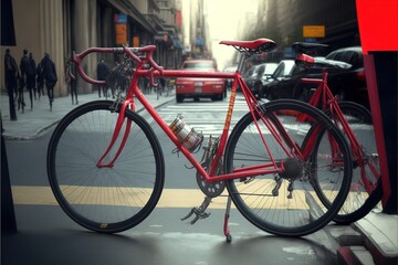 Fototapeta na wymiar Bicycles. AI generated