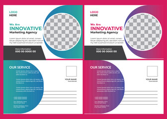 Corporate postcard design template. amazing and modern postcard design. stylish corporate postcard design. Business Postcard template design vector illustration