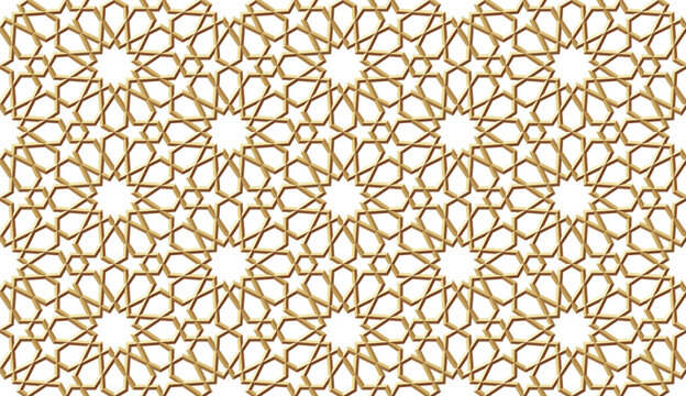 Seamless gold pattern in authentic arabian style.