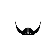 viking hat flat icon logo design