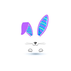 cute bunny ear vector element easter egg hunt