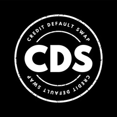 CDS Credit Default Swap - financial derivative that allows an investor to swap or his credit risk with that of another investor, acronym text stamp