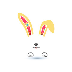 cute bunny ear vector element easter egg hunt