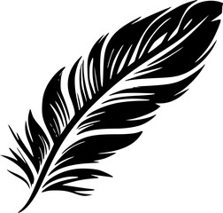 Feather | Black and White Vector illustration