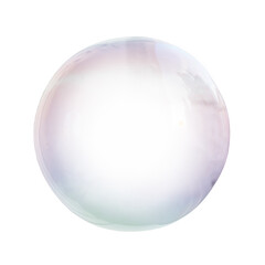 Isolated soap bubble with transparency. 3D rendering