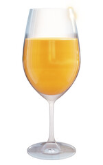 Isolated glass of orange juice with transparency. 3D rendering