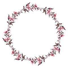 Obraz premium Floral wreath watercolor