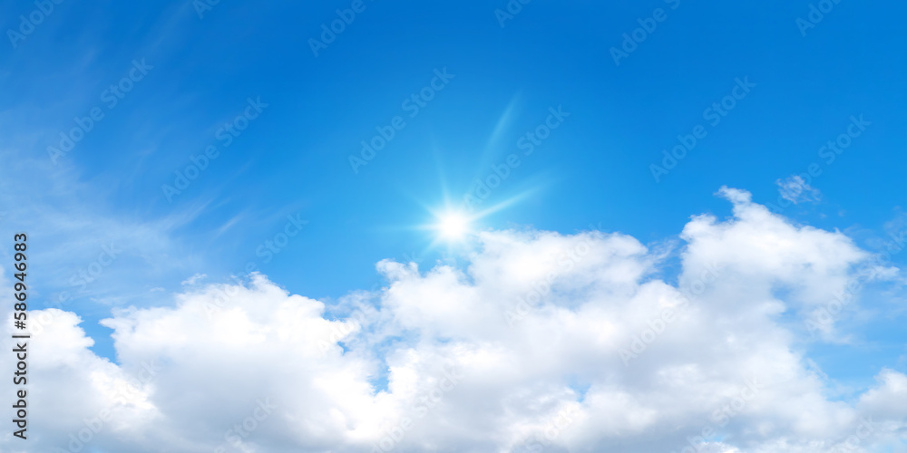 Wall mural blue sky clouds background