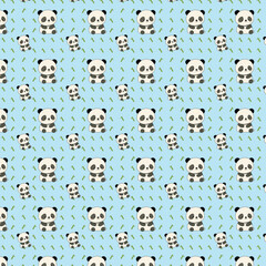 Cute bamboo panda pattern blue BG