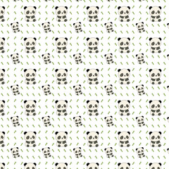Cute bamboo panda pattern no BG