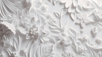 withe background with graphic flower elements for graphic design