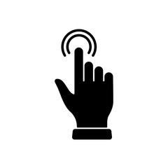 Double Click Gesture, Hand Cursor of Computer Mouse Black Silhouette Icon. Pointer Finger Glyph Pictogram. Swipe Double Press Touch Point Tap on Cyberspace Website Sign. Isolated Vector Illustration