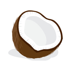 half coconut, vector illustration