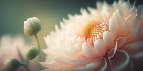 Softly Focused Delicate Flower Background - Wide Angle Shot Generative AI