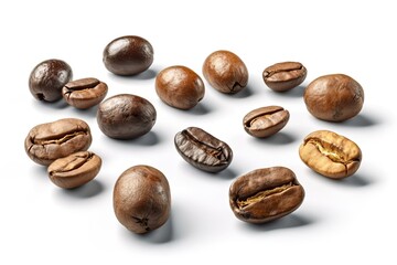 Obraz premium various nuts arranged on a white background. Generative AI