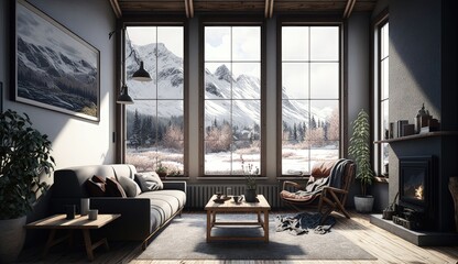 Nordic entrance room interior and feel instantly at ease with its harmonious blend of nature-inspired elements and functional design. Generated by AI.