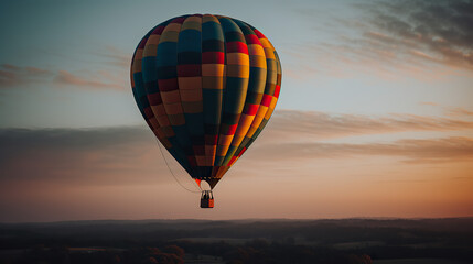 Fototapeta na wymiar hot air balloon at sunset