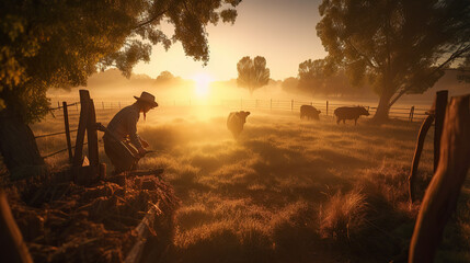 Farmer working his Land