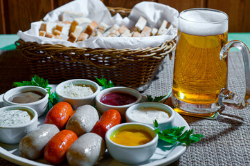 typical german food served with cold beer