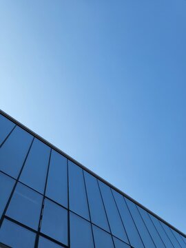 Exterior curtainwall system, aluminium facade with glass panels