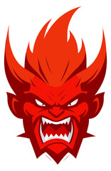 devil head with horns vector illustration