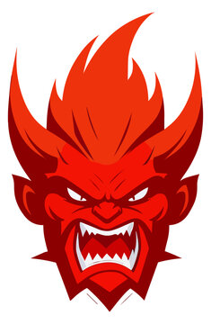 devil head with horns vector illustration