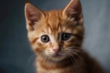 Fototapeta na wymiar young, adorable ginger kitten image. Generative AI