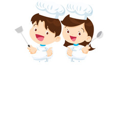 kids menu young chef children with blank menu board