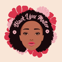 Beauty Girl face Black Lives Matters