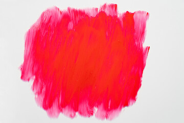 Bright red lipstick smear smudge background. Product sample texture for cosmetic marketing