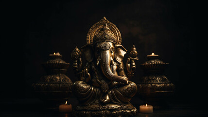 ガネーシャ, Ganesha, พระคุณเชษฐา, गणेश (Ganesha) - obrazy, fototapety, plakaty