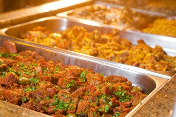 .Salad & meat buffet served in a rodizio featuring typical food