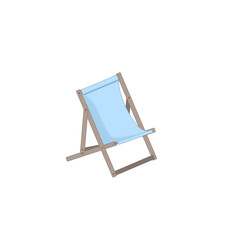 wooden beach chair on white background