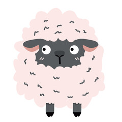 Cute doodle black sheep flat